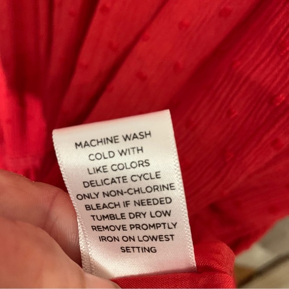 Nurture NWT Plus V Neck Crimson Tiered Maxi Dress Swiss Dot Size 2X Flowy Boho - Picture 9 of 10